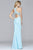 s7955 Long faile satin dress with beaded bodice
