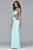 s7960 Long jersey halter dress with metallic trim