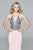 s7961 Long fit and flare with embroidered v-neck bodice