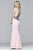 s7961 Long fit and flare with embroidered v-neck bodice