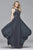 s7989 Long chiffon dress with bead detailing