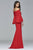 s8002 Long off-the-shoulder crepe dress