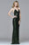 s8011 Long novelty sequin v-neck dress
