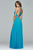 s8015 Long chiffon dress with beaded neckband and waistband