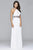 s8015 Long chiffon dress with beaded neckband and waistband