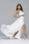 s8015 Long chiffon dress with beaded neckband and waistband