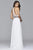 s8015 Long chiffon dress with beaded neckband and waistband