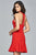 V-neck Short Stretch Crepe Dress s8059