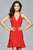 V-neck Short Stretch Crepe Dress s8059