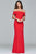Faviana Off Shoulder Long Gown With Front Slit s8085 - 1 pc Red Hot In Size 8 Available In Red