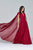 Faviana - S8087 V-Neck Chiffon Caped Gown In Red