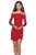 La Femme - 28182 Long Sleeve Off-shoulder Jersey Sheath Dress In Red