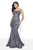 Blush by Alexia Designs - 11739 Iridescent Scoop Neck Mermaid Gown In Blue and Silver