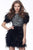 Jovani - 63451 Feathered Sheath Short Dress In Black