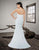 Saboroma - 4228 Embellished Illusion Jewel Trumpet Dress In White