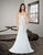Saboroma - 4228 Embellished Illusion Jewel Trumpet Dress In White