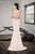 Saboroma - 4238 Sheer Lace Cap Sleeve Long Sheath Gown In Pink