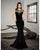 Saboroma - 4244 Embellished Egyptian Collar Mermaid Evening Gown In Black