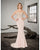 Saboroma - 4297 Swirl Embroidery Appliqued Illusion Mermaid Gown In Pink