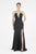Saboroma - 4282 Halter Neck Trumpet Dress With Train In Black