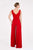 Saboroma - 4413 Contrast Beaded Flared Jumpsuit In Red and White