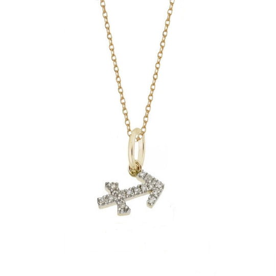 Rachael Ryen - Sagittarius Diamond Zodiac Charm Necklace in Gold