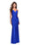 La Femme - 27501 Ruched Sweetheart Jersey Trumpet Dress In Blue