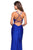 La Femme - 27501 Ruched Sweetheart Jersey Trumpet Dress In Blue