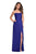 La Femme - 26794 Strapless Sweetheart Neckline Gown with High Slit In Blue