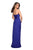 La Femme - 26794 Strapless Sweetheart Neckline Gown with High Slit In Blue