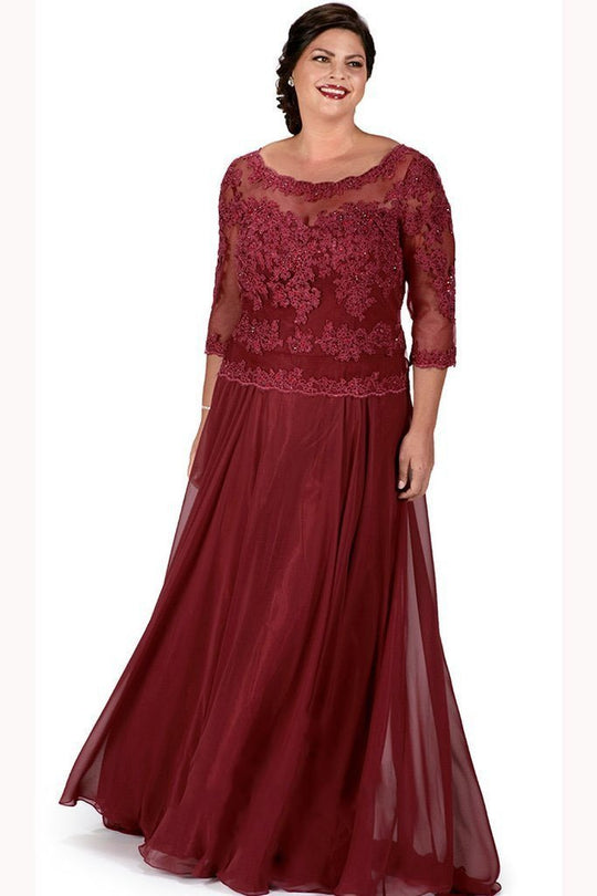 Bead Embellished Bateau Neck Chiffon A-Line Dress SC4098