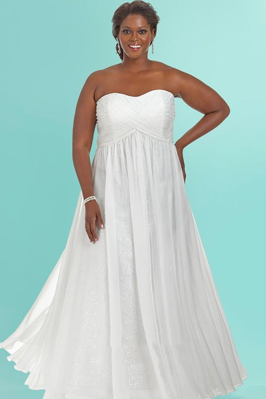 Sequined Sweetheart Chiffon A-Line Dress SC5121