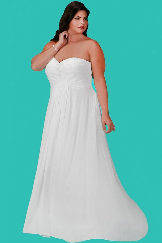 Bead Embellished Sweetheart Chiffon A-Line Dress SC5202