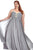 Sydney's Closet - Sweetheart Neckline with Spaghetti Straps A-line Dress SC7071 in Gray