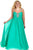 Sydney's Closet - Sweetheart Neckline with Spaghetti Straps A-line Dress SC7071 in Green