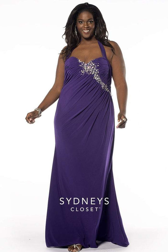 SC7084 Plus Size Dress in Power Purple