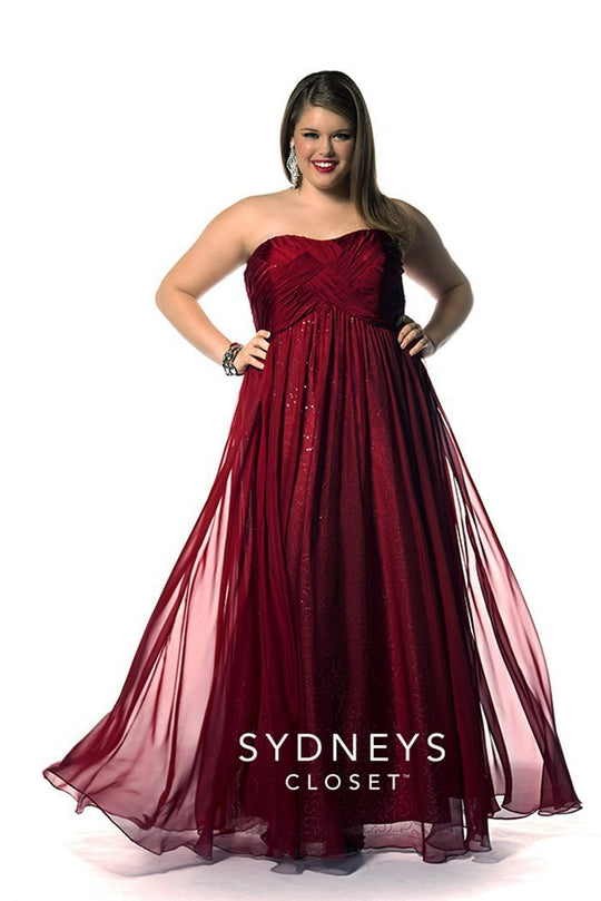 SC7121 Plus Size Dress in Candy Apple Red