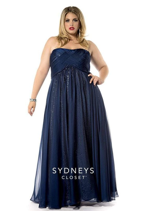 SC7121 Plus Size Dress in Navy
