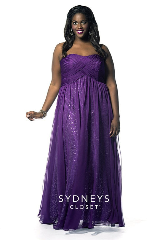 SC7121 Plus Size Dress in Purple
