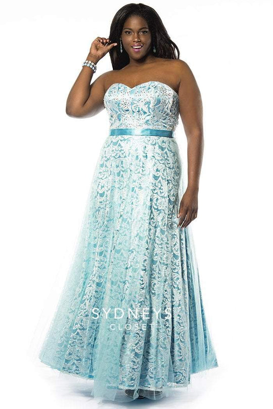 SC7145 Plus Size Dress in Crystal Blue