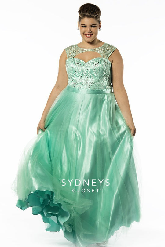 SC7146 Plus Size Dress in Mint