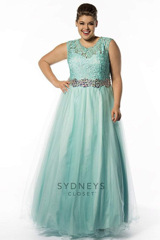 SC7150 Plus Size Dress in Aqua