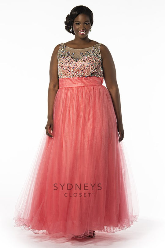 SC7151 Plus Size Dress in Pink Sherbet