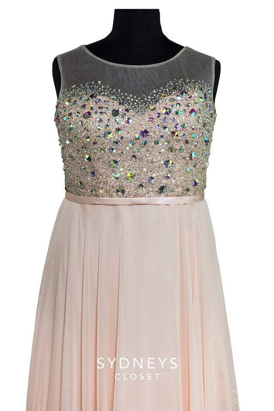 SC7152 Plus Size Dress in Peach