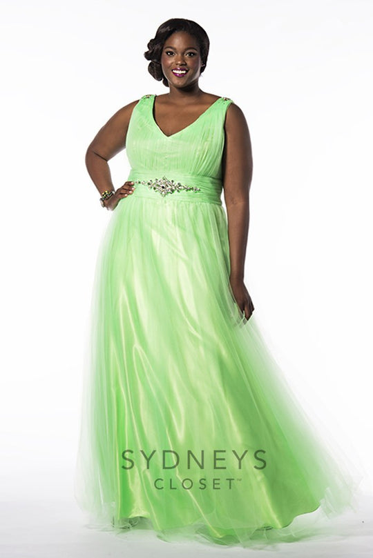 SC7154 Plus Size Dress in Limeade