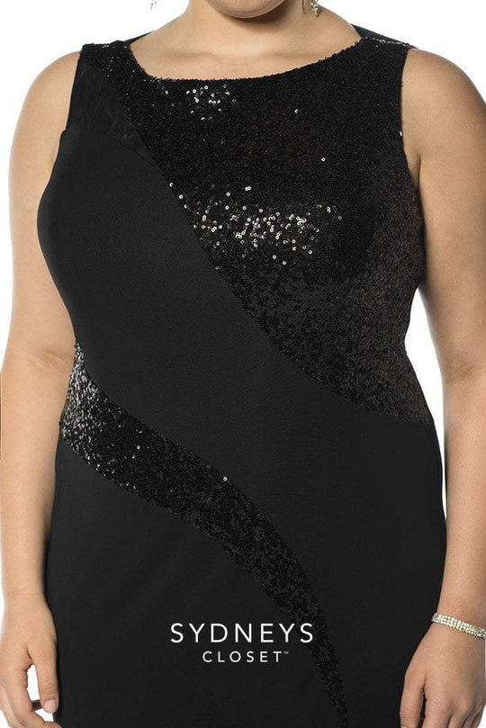 SC7157 Plus Size Dress in Black/Black