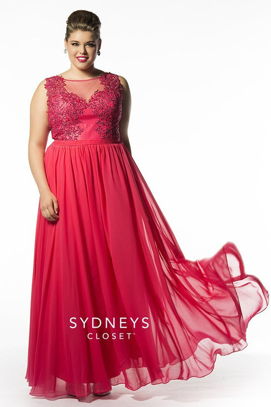 SC7158 Plus Size Dress in Watermelon