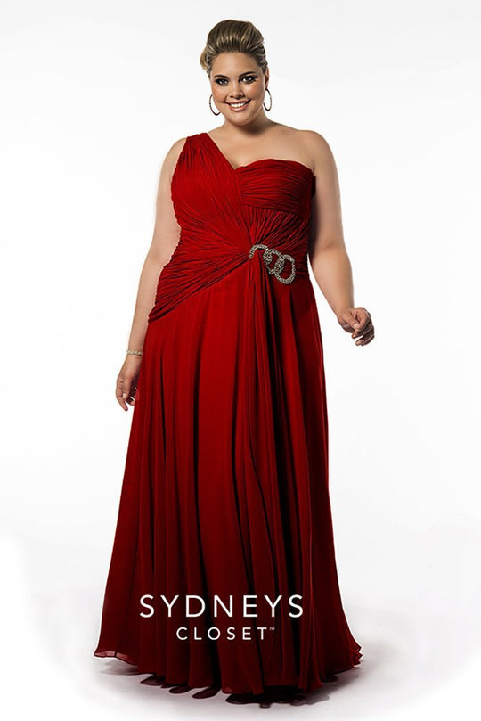 SC7163 Plus Size Dress in Scarlet