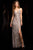 48679 Sequined V Neck Dress with Slit