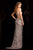 48679 Sequined V Neck Dress with Slit